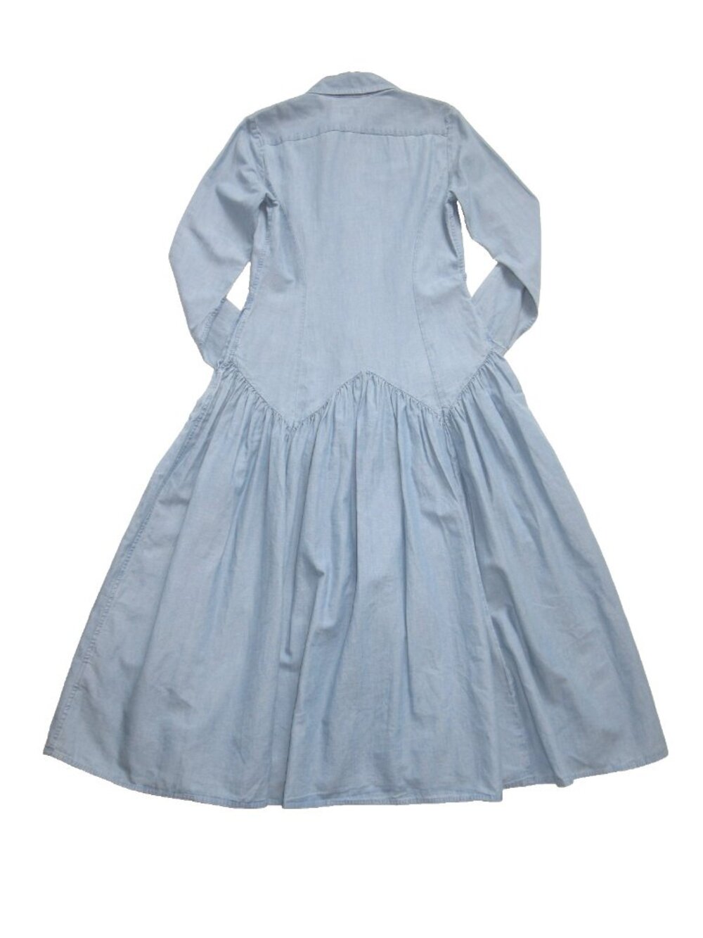 NWT Polo Ralph Lauren Cotton-Linen Chambray Midi in Pacific Blue Shirt Dress 4 - Picture 11 of 14